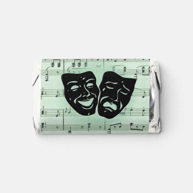 Green Music and Theater Greek Masks Hershey's Miniatures (Front)