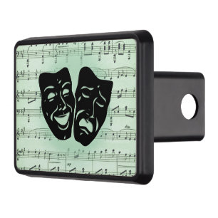 Green Music and Theater Greek Masks Hitch Cover