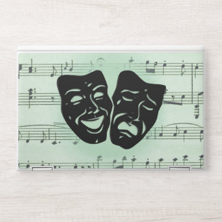 Green Music and Theater Greek Masks HP Laptop Skin