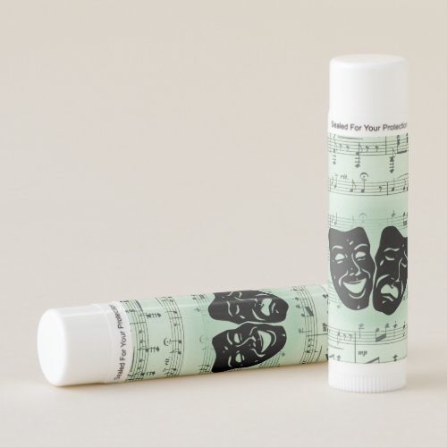 Green Music and Theater Greek Masks Lip Balm