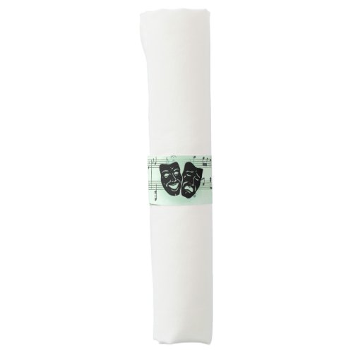 Green Music and Theater Greek Masks Napkin Bands