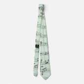 Green Music and Theater Greek Masks Neck Tie (Back)