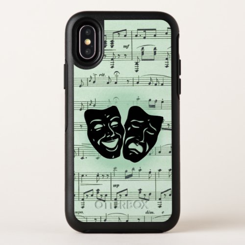 Green Music and Theater Greek Masks OtterBox Symmetry iPhone X Case