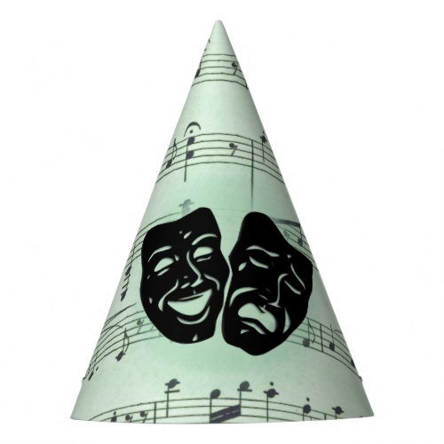 Green Music and Theater Greek Masks Party Hat