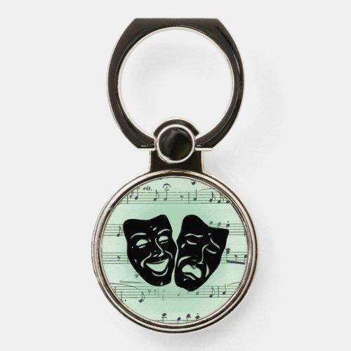 Green Music and Theater Greek Masks Phone Ring Stand