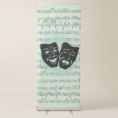 Green Music and Theater Greek Masks Retractable Banner