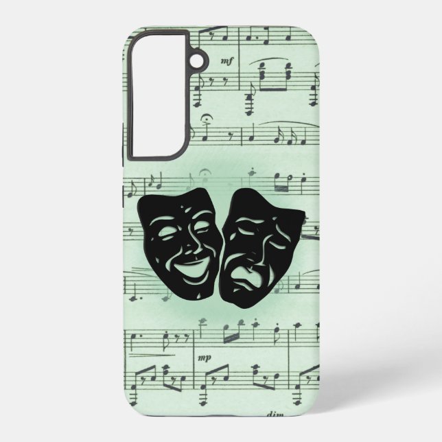 Green Music and Theater Greek Masks Samsung Galaxy Case (Back)