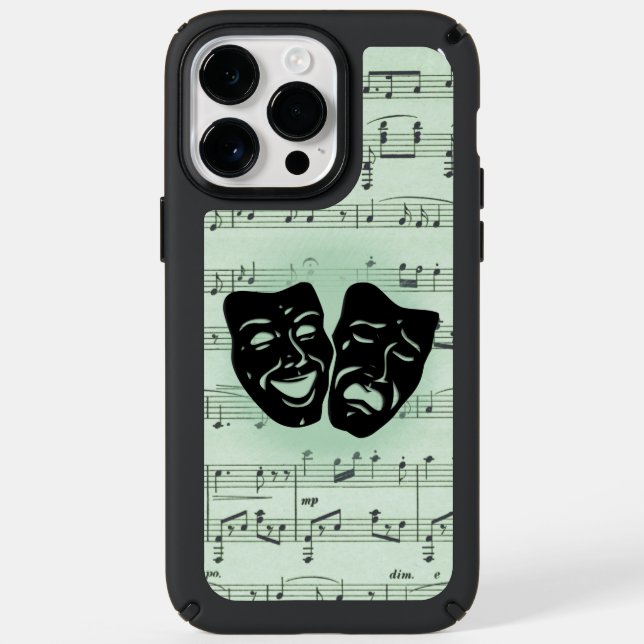 Green Music and Theater Greek Masks Speck iPhone Case (Front)