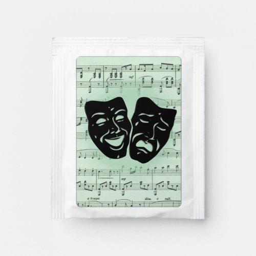 Green Music and Theater Greek Masks Tea Bag Drink Mix