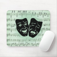 Green Music and Theater Greek Masks Tote Bag