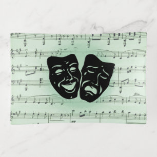 Green Music and Theater Greek Masks Trinket Tray