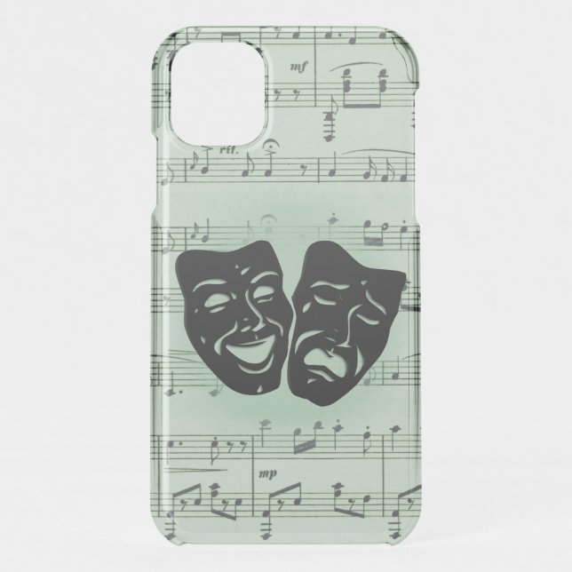 Green Music and Theater Greek Masks Uncommon iPhone Case (Back)