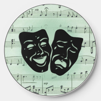 Green Music and Theater Greek Masks Wireless Charger