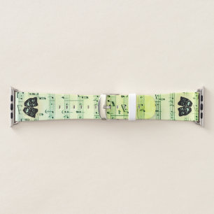 Green Music and Theater Masks Apple Watch Band