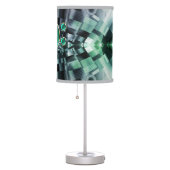 Green Music Bass Clef Fractal Table Lamp (Right)