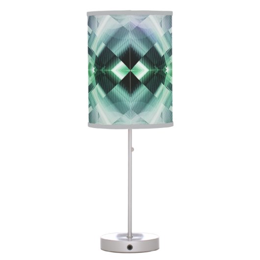 Green Music Bass Clef Fractal Table Lamp (Back)