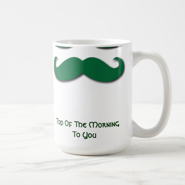 Green Mustache Coffee Mug (Right)