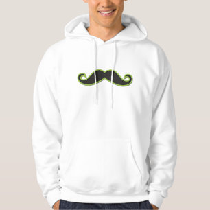 Green Mustache, Curl Mustache, Moustache, Stache Hoodie