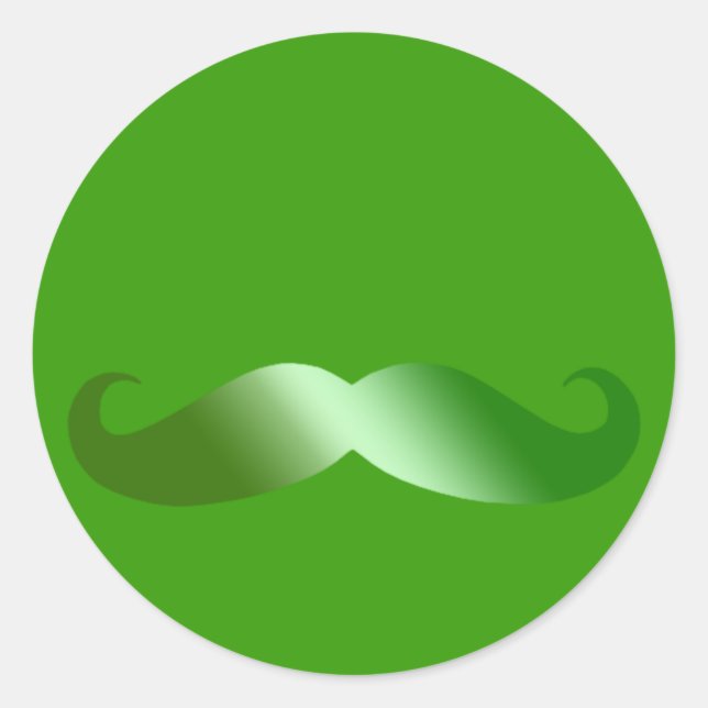 Green Mustache Irish Mustache Classic Round Sticker (Front)