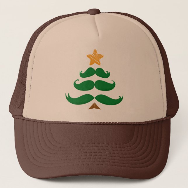 Green Mustache Tree Trucker Hat (Front)