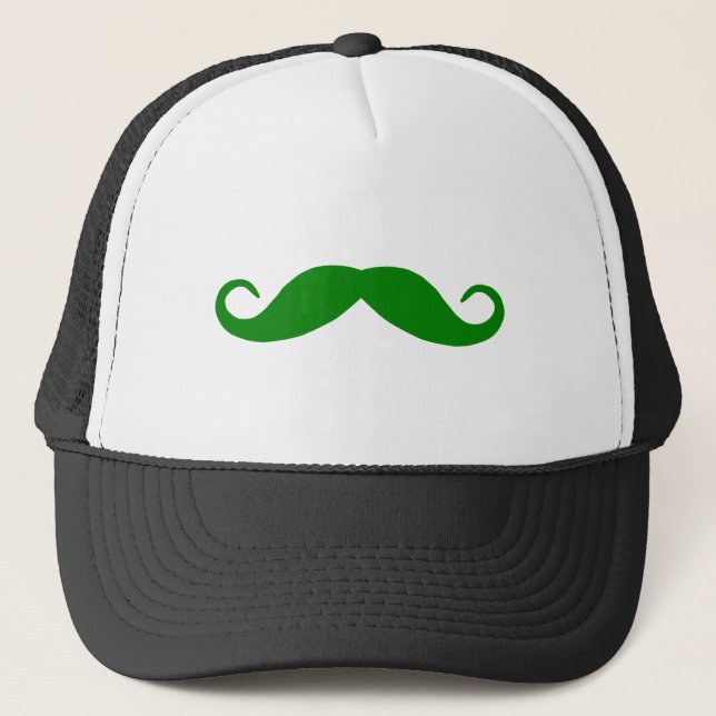 Green Mustache Trucker Hat (Front)