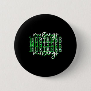 Green Mustang Pride School Srit Game Day Mustangs  Button