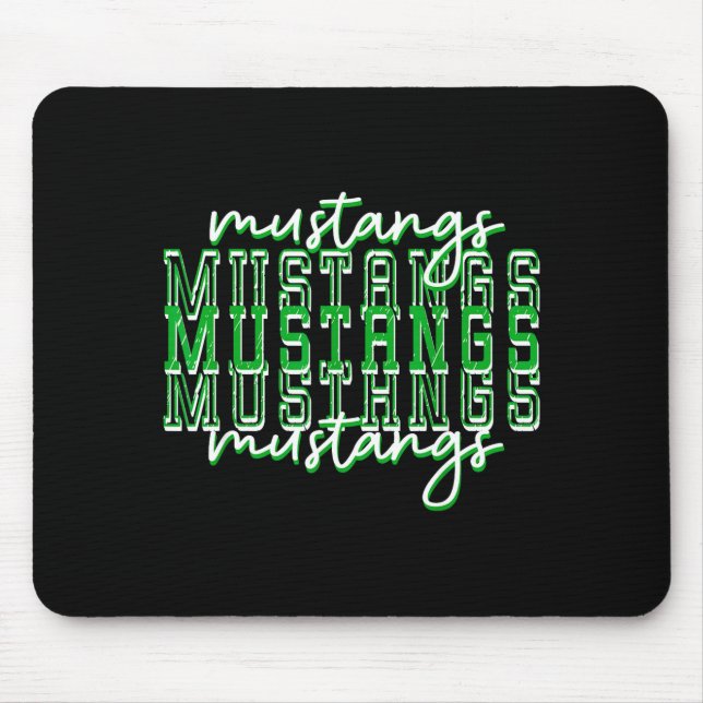 Green Mustang Pride School Srit Game Day Mustangs  Mouse Pad (Front)