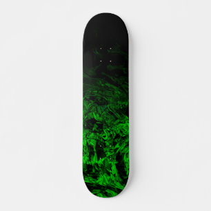Green Mutant black geometric gradient swirls Skateboard