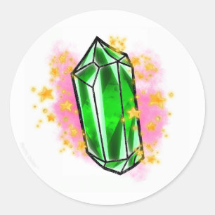 Green mystical radiant gemstone sticker