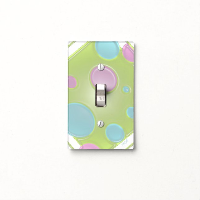 Green n Polkadots Light Switch Cover (In Situ)