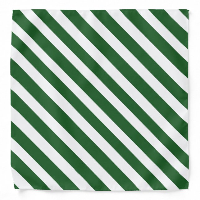 Green 'n White Pirate Stripes Bandana (Front)
