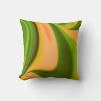 Green n Yellow Swirl Fractal American Mojo Pillow