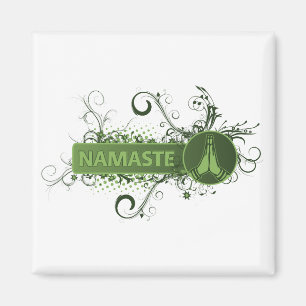 Green Namaste English Magnet