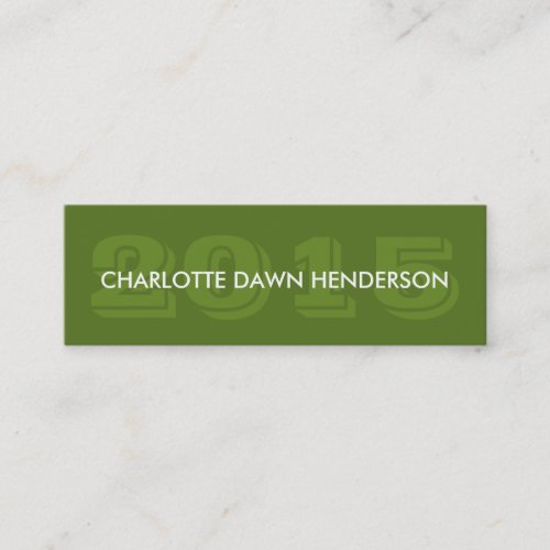 Green name card graduation announcement class year