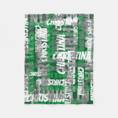 Green Name Collage Personalized Boys Kids Fleece Blanket (Front)