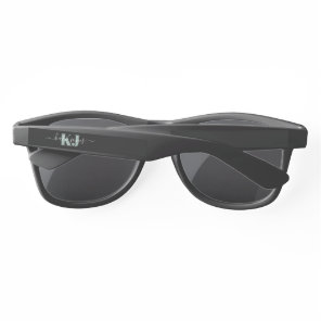 Green Name & Monogram | Retro Typography Sunglasses