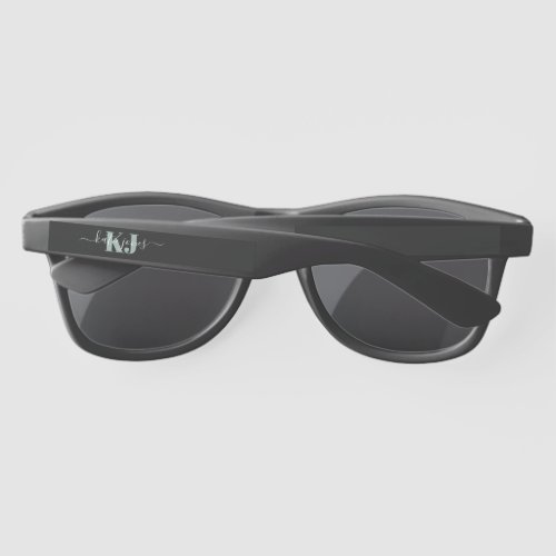 Green Name  Monogram  Retro Typography Sunglasses