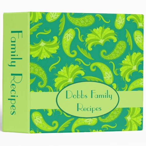Green Name Personalized Paisley Album Notebook Binder