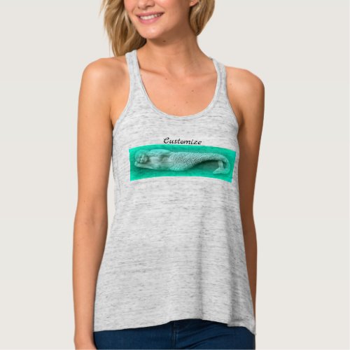 green napping mermaid tank top