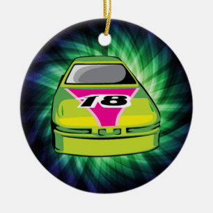 Green Nascar Ceramic Ornament