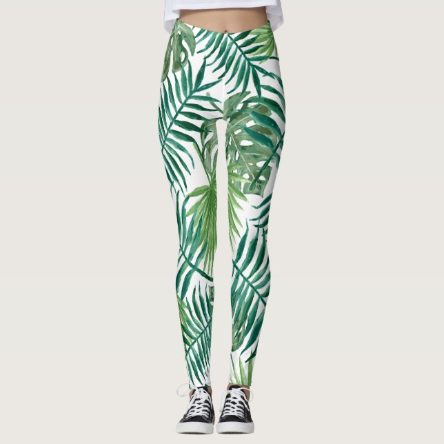 Green natural design leggings (Front)