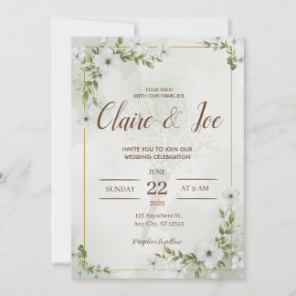 Green Natural Wedding Invitation
