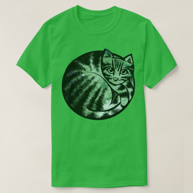 Green Nature Cat T-Shirt (Design Front)