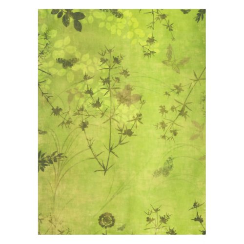 Green Nature Forest Wildflowers Butterfly Tablecloth