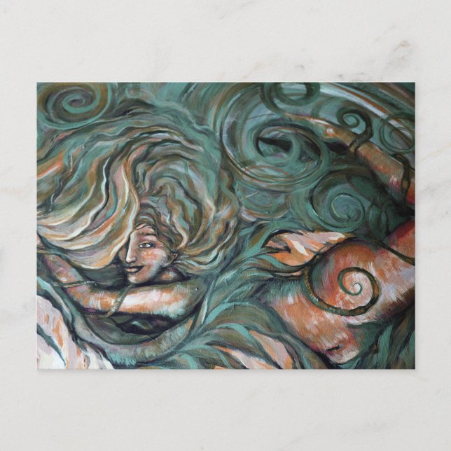 Green Nature Goddess Floral Green Garden Witch     Postcard (Front)