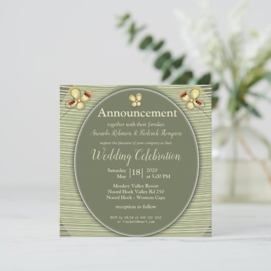 Green Nature Hues - Stripes and Flowers (Standing Front)