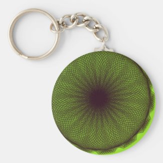 green nature mother nature basic round button keychain