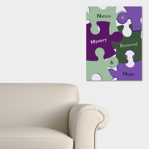 Green Nature Renewal Purple Mystery Magic Jig Saw Poster