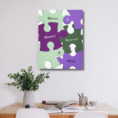 Green Nature Renewal Purple Mystery Magic Puzzle Canvas Print