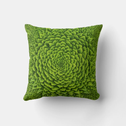 Green Nature Watercolor Pattern Throw Pillow